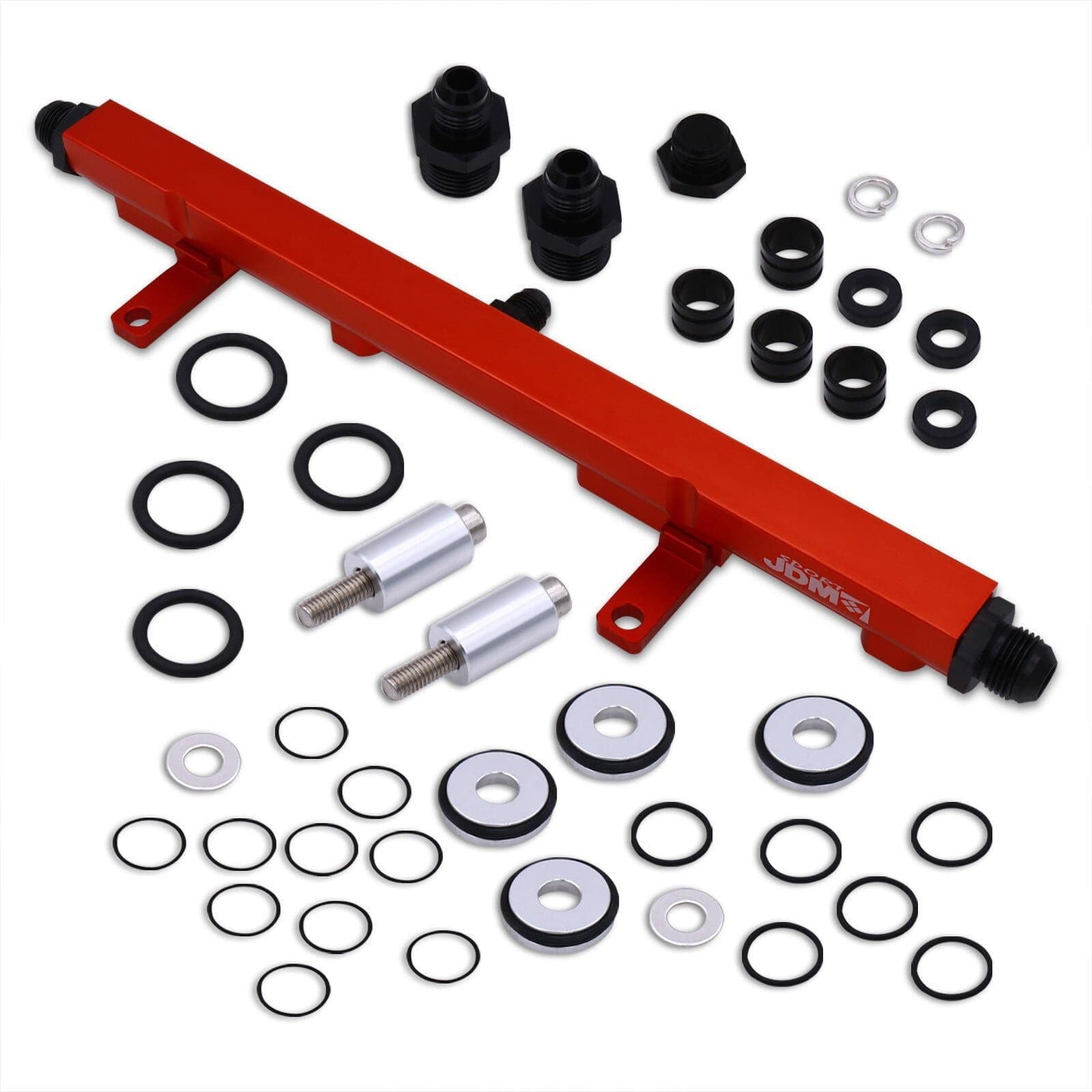 JDM Sport Nissan 240SX S14 1995-1998 SR20DET Fuel Rail Red with Black Fittings - Parts Agent