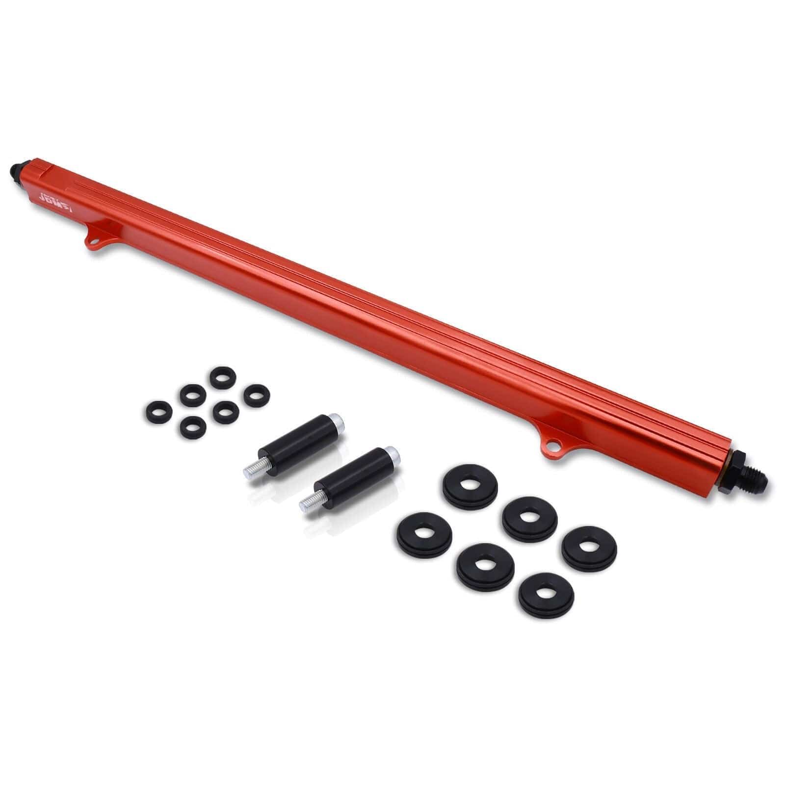 JDM Sport Nissan RB25 Fuel Rail Red with Black Fittings - Parts Agent