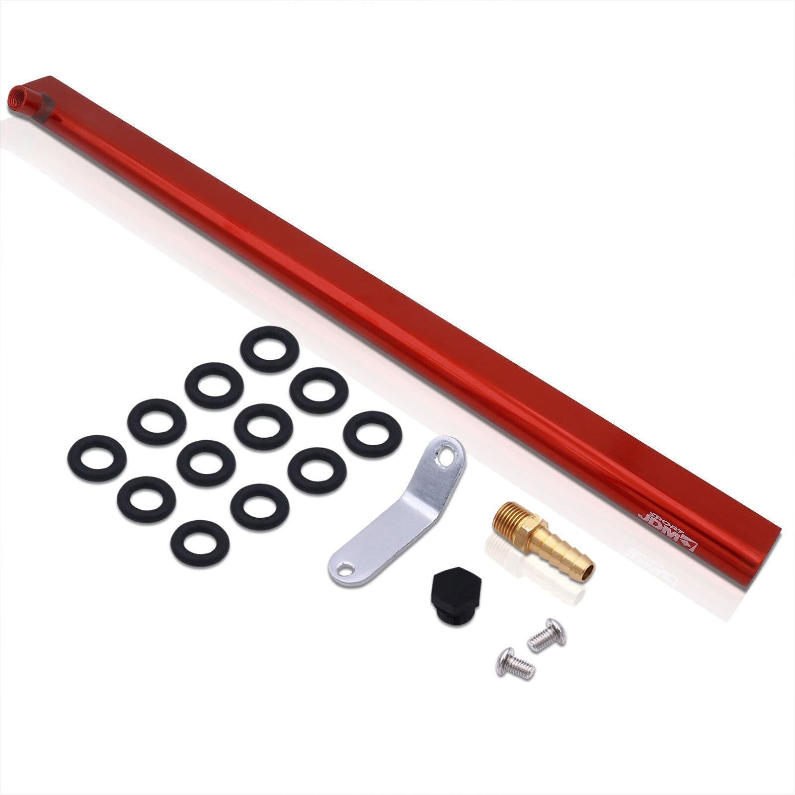 JDM Sport Nissan RB30 Fuel Rail Red with Black Fittings - Parts Agent