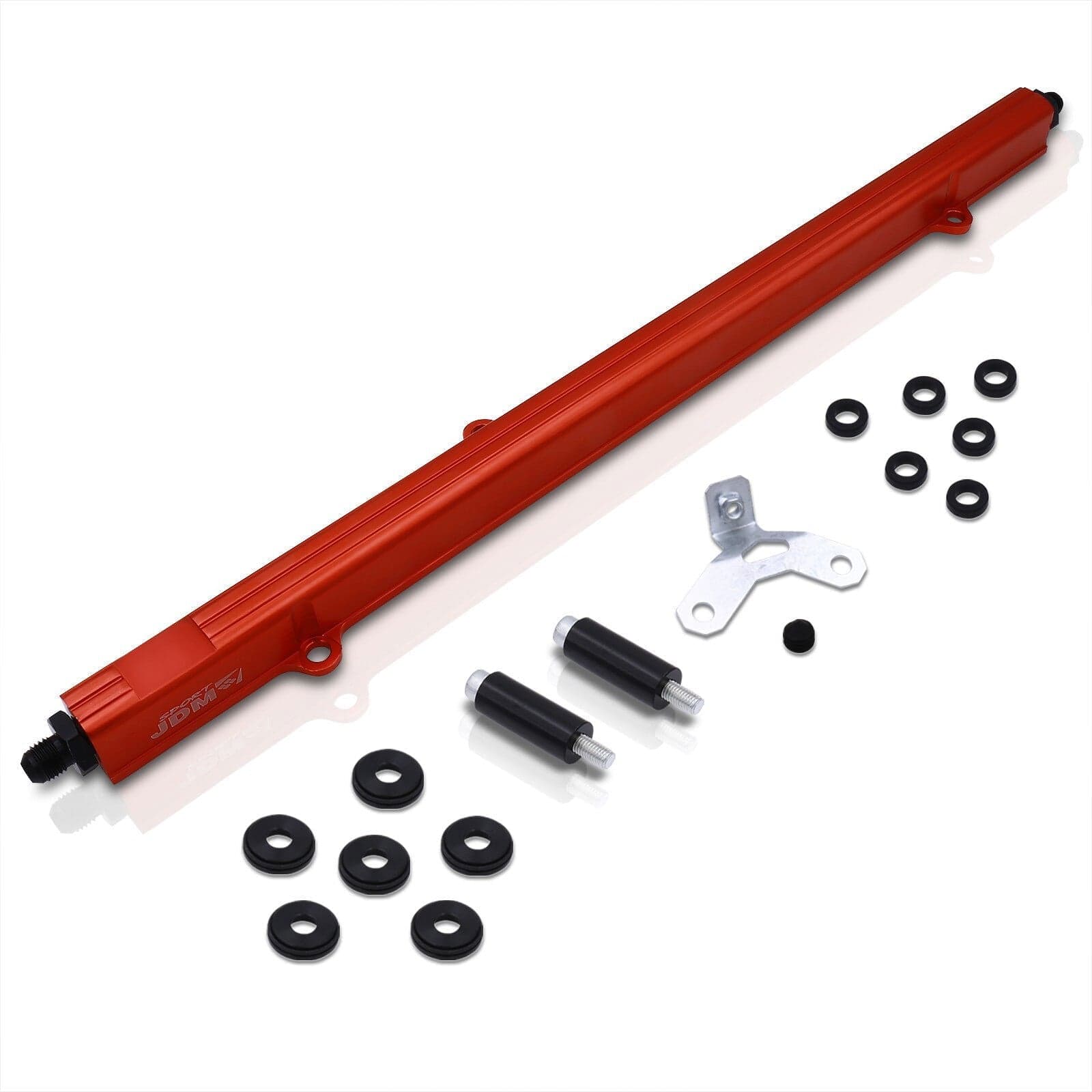 JDM Sport Toyota 2JZ Fuel Rail Red with Black Fittings - Parts Agent