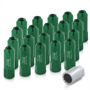 JDM Sport Universal 12 x 1.25 Extended Locking Lug Nuts Green (20 Pieces) - 4 Pieces Locking Type Lug + Key - Parts Agent