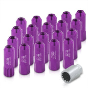 JDM Sport Universal 12 x 1.25 Extended Locking Lug Nuts Purple (20 Pieces) - 4 Pieces Locking Type Lug + Key - Parts Agent