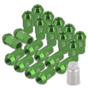 JDM Sport Universal 12 x 1.25 Lug Nuts Green (20 Pieces) - Parts Agent