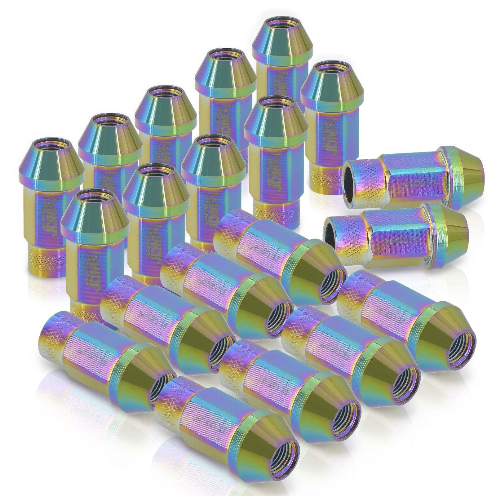 JDM Sport Universal 12 x 1.25 Lug Nuts Neo Chrome (20 Pieces) - Parts Agent