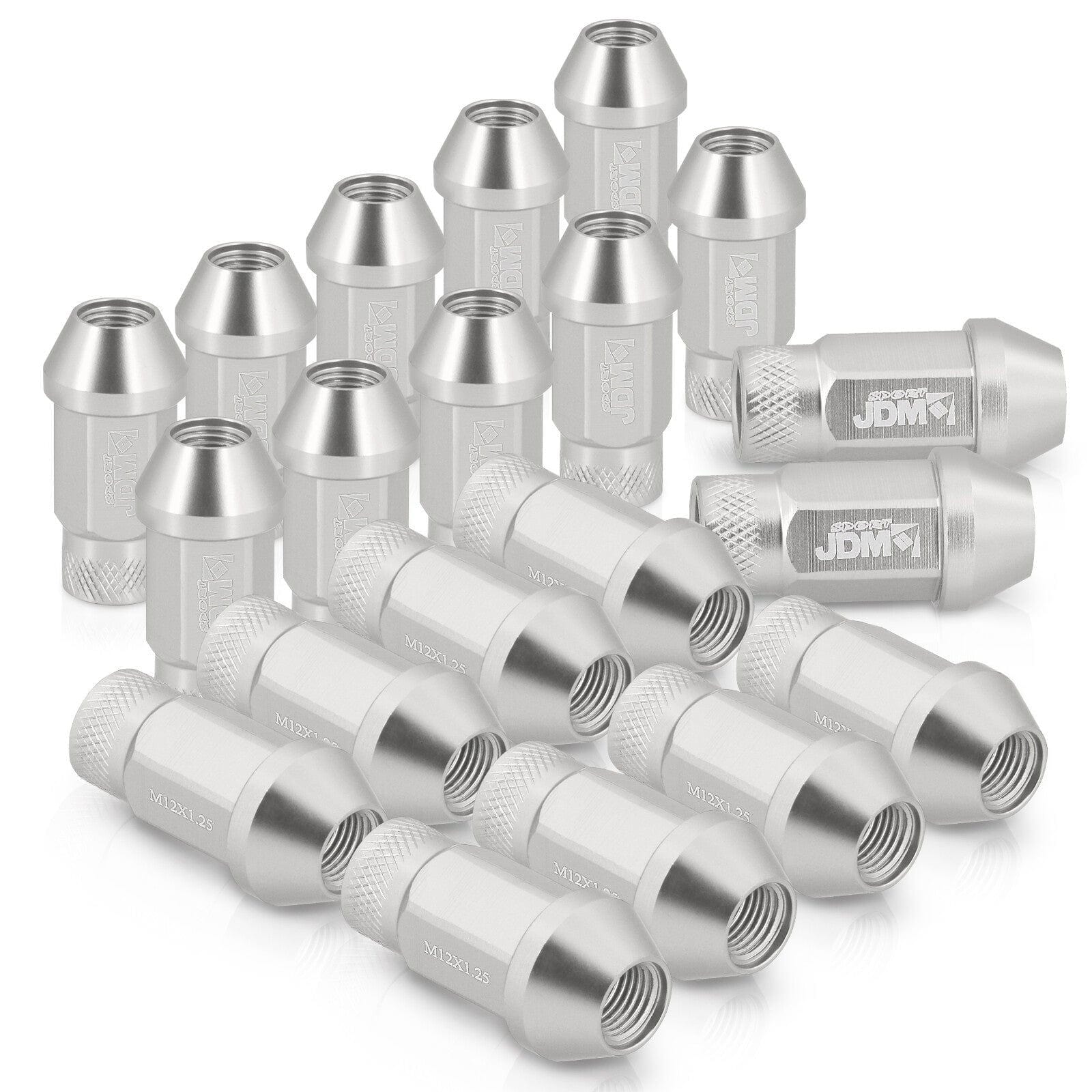 JDM Sport Universal 12 x 1.25 Lug Nuts Polished (20 Pieces) - Parts Agent