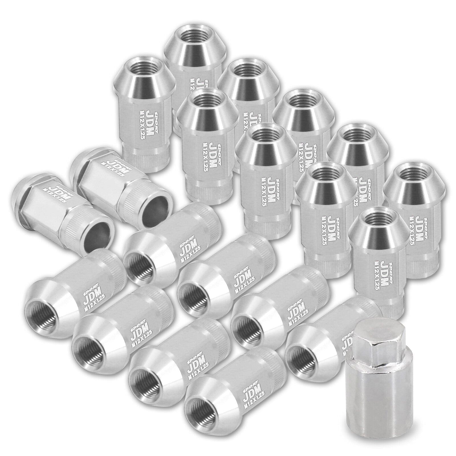 JDM Sport Universal 12 x 1.25 Lug Nuts Polished (20 Pieces) - Parts Agent