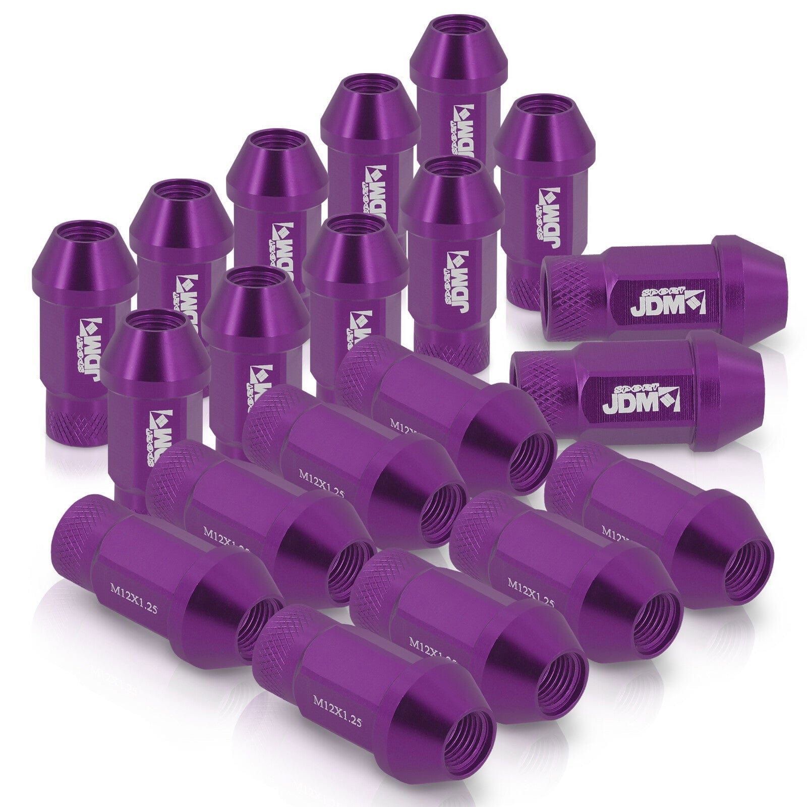 JDM Sport Universal 12 x 1.25 Lug Nuts Purple (20 Pieces) - Parts Agent