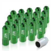 JDM Sport Universal 12 x 1.50 Extended Locking Lug Nuts Green (20 Pieces) - 4 Pieces Locking Type Lug + Key - Parts Agent