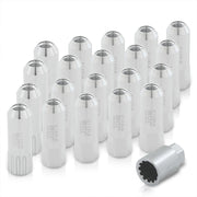 JDM Sport Universal 12 x 1.50 Extended Locking Lug Nuts Polished (20 Pieces) - 4 Pieces Locking Type Lug + Key - Parts Agent