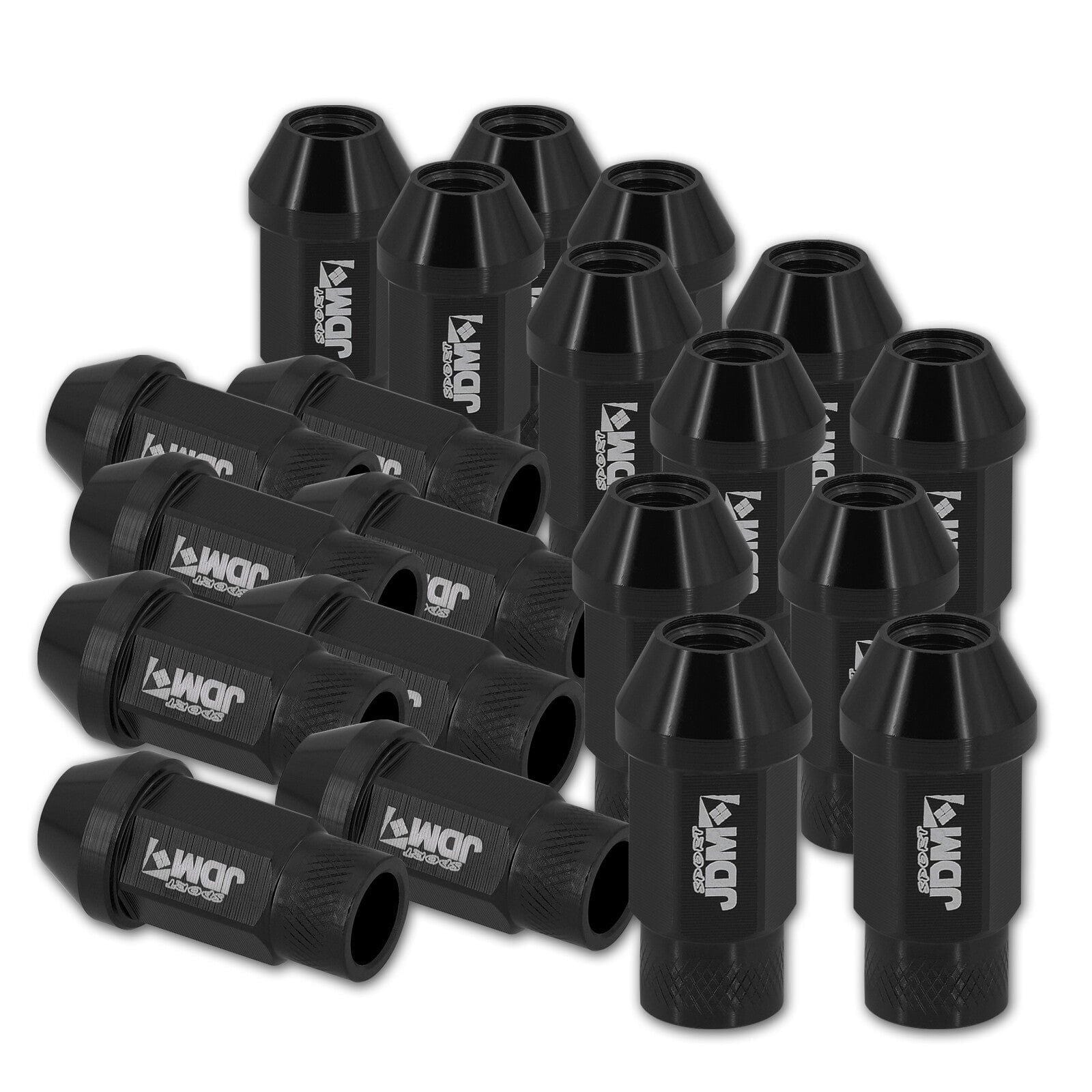 JDM Sport Universal 12 x 1.50 Lug Nuts Black (20 Pieces) - Parts Agent