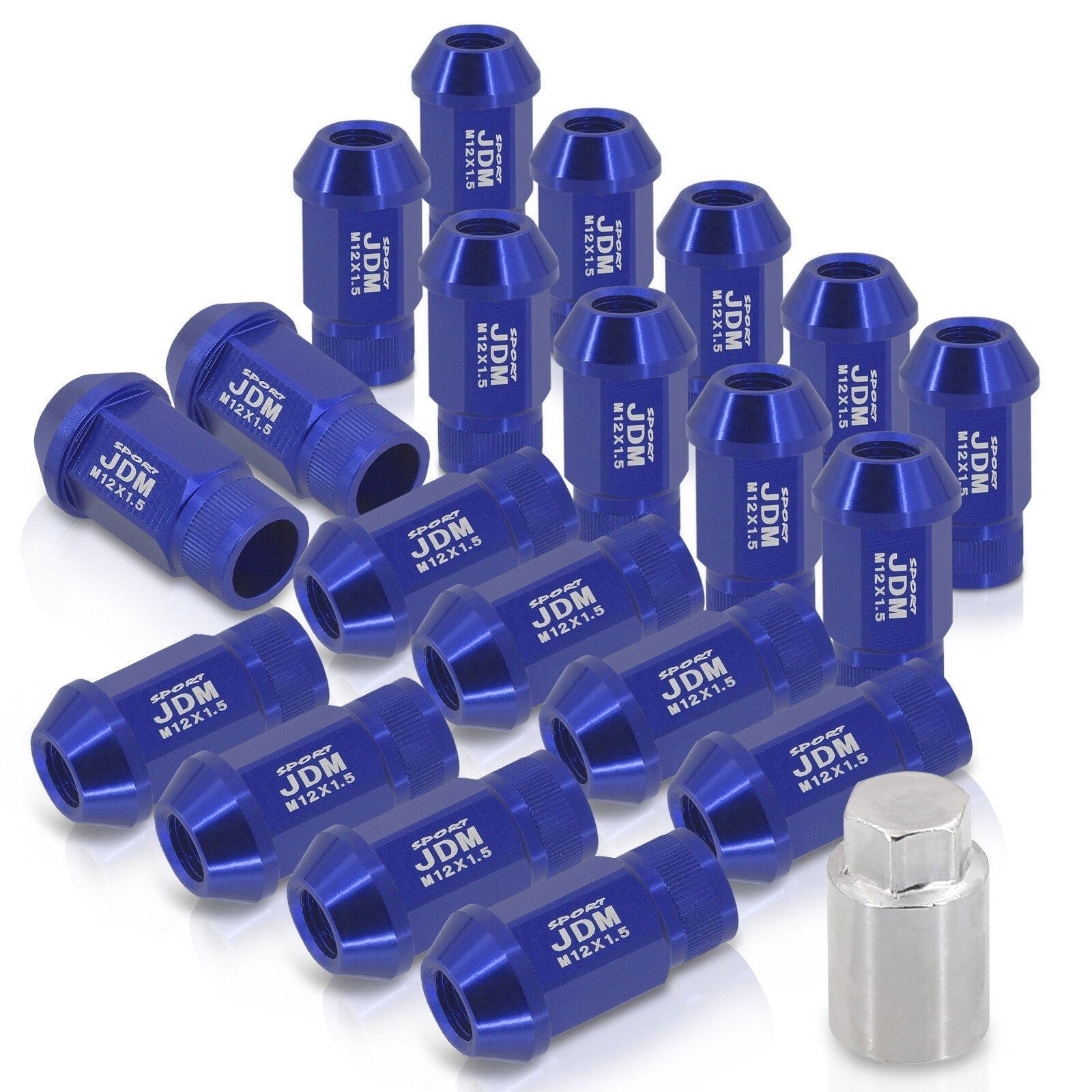 JDM Sport Universal 12 x 1.50 Lug Nuts Blue (20 Pieces) - Parts Agent