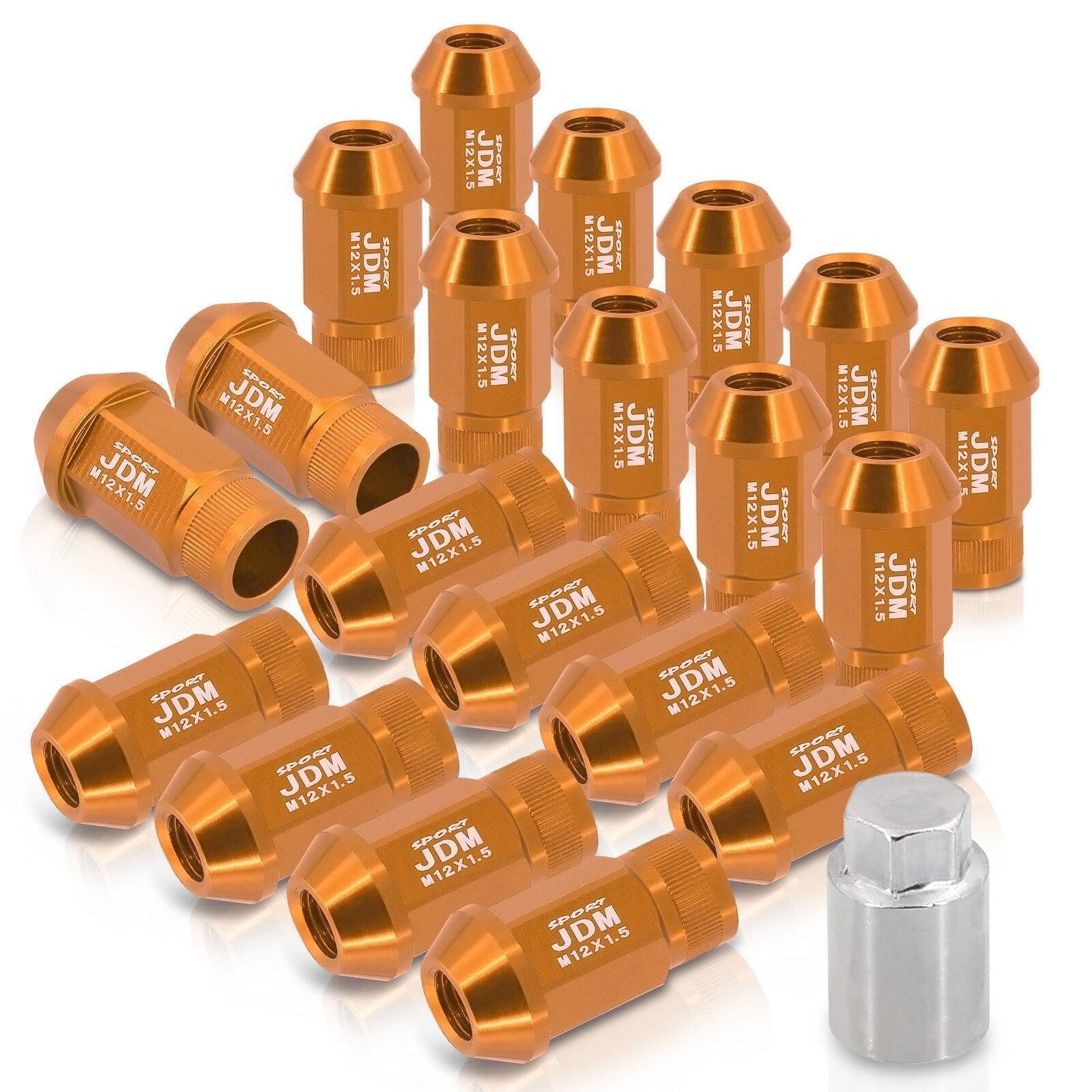 JDM Sport Universal 12 x 1.50 Lug Nuts Gold (20 Pieces) - Parts Agent