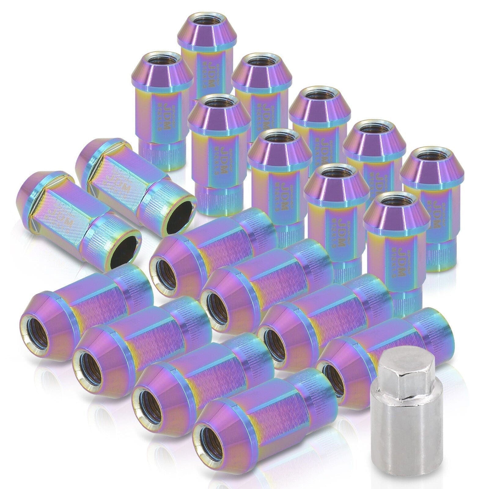 JDM Sport Universal 12 x 1.50 Lug Nuts Neo Chrome (20 Pieces) - Parts Agent