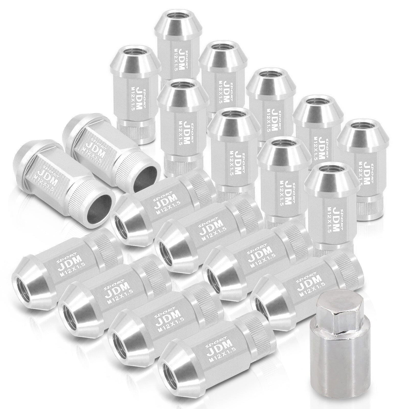 JDM Sport Universal 12 x 1.50 Lug Nuts Polished (20 Pieces) - Parts Agent