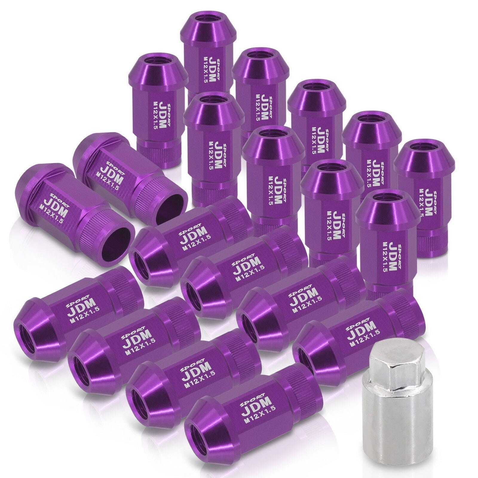 JDM Sport Universal 12 x 1.50 Lug Nuts Purple (20 Pieces) - Parts Agent