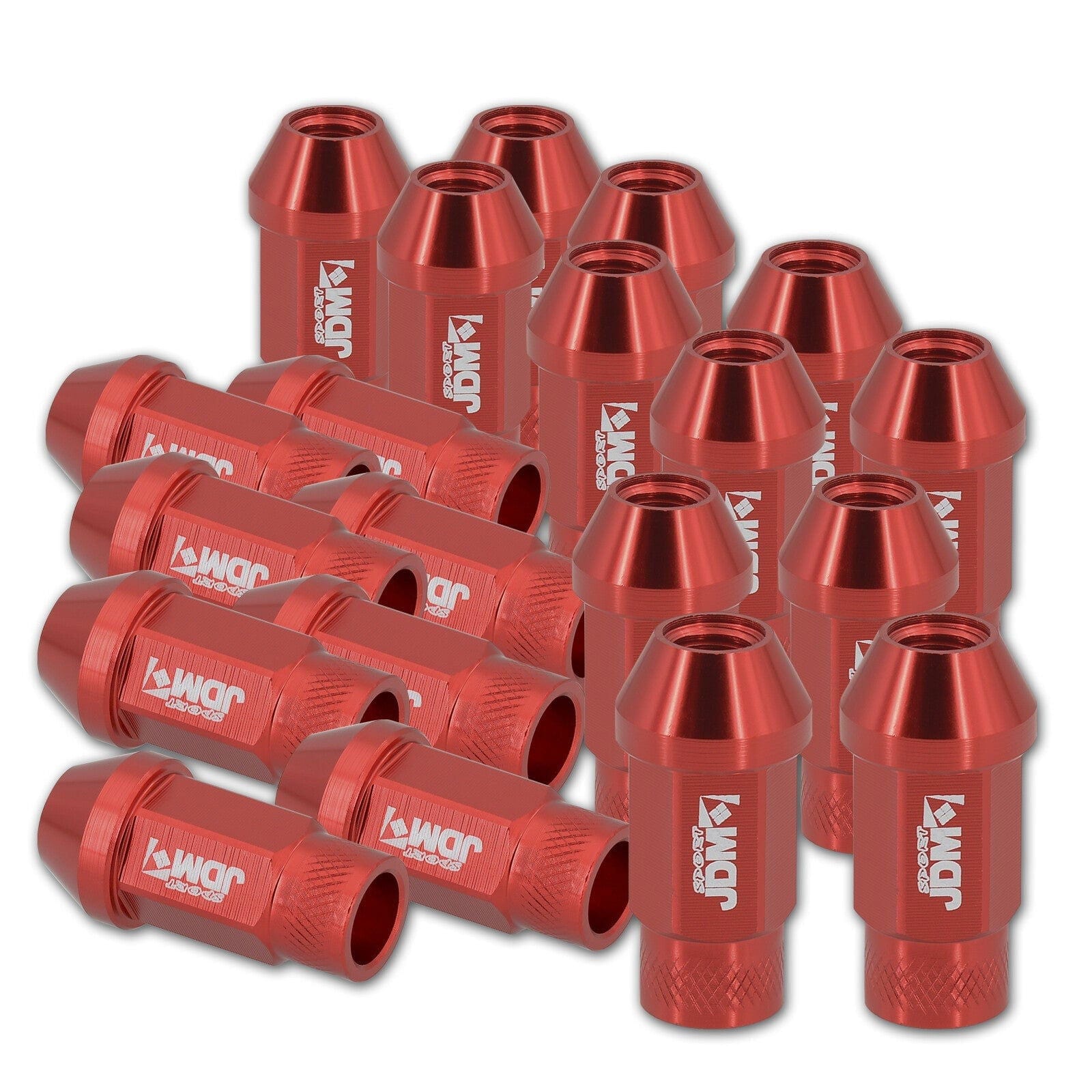 JDM Sport Universal 12 x 1.50 Lug Nuts Red (20 Pieces) - Parts Agent