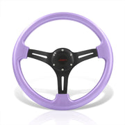 JDM Sport Universal 350mm Heavy Duty Aluminum Steering Wheel Black Center Metallic Purple - Parts Agent