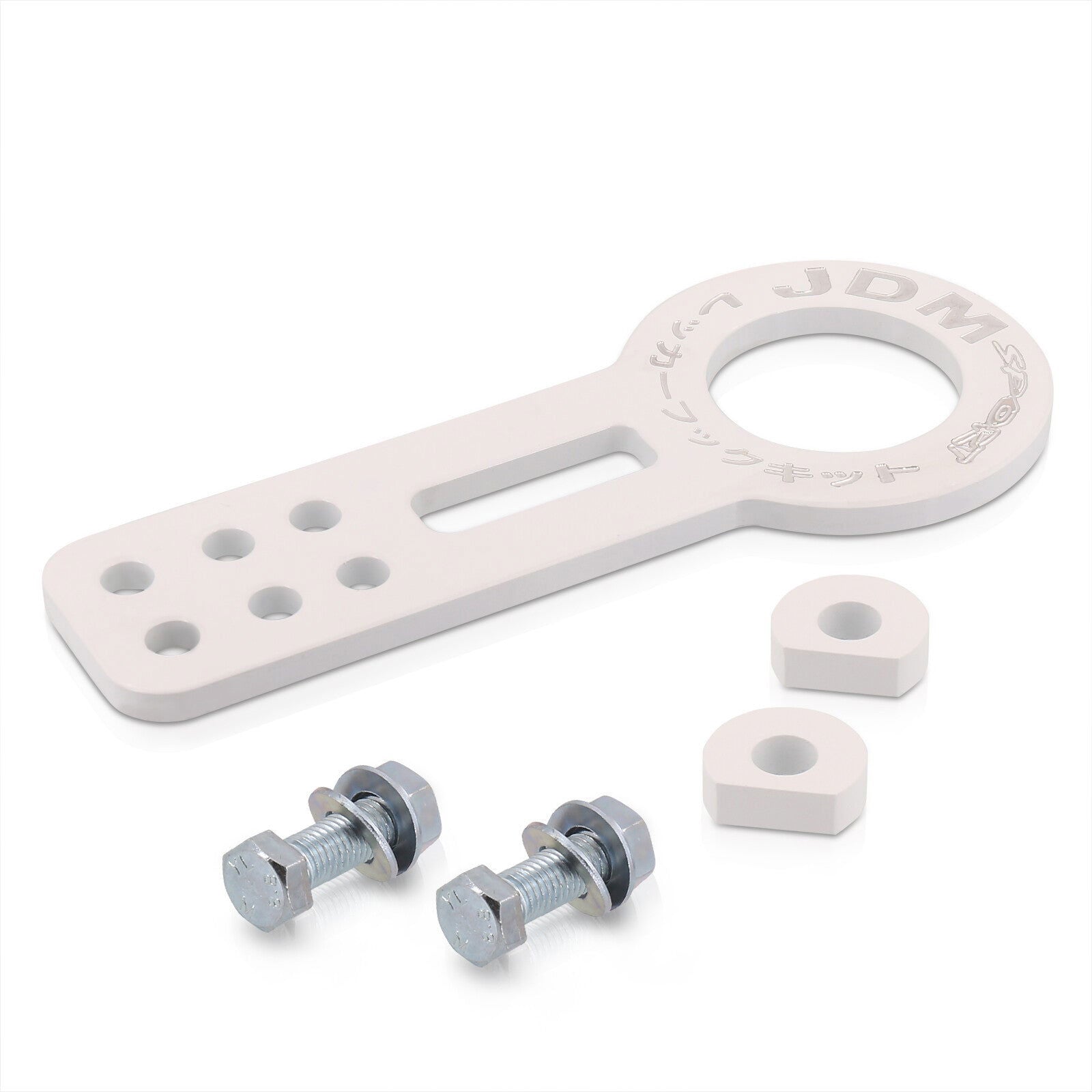 JDM Sport Universal Front Tow Hook Kit Gen 1 White - Parts Agent