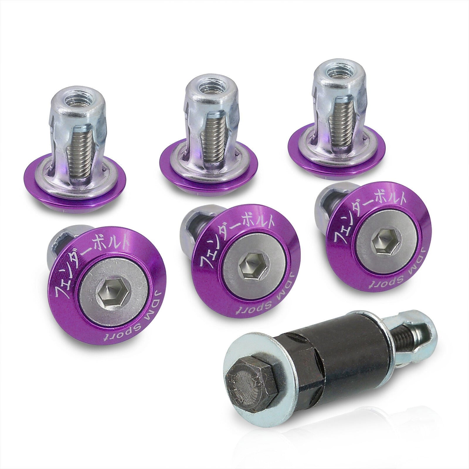 JDM Sport Universal M6 Anchor Type Fender Washer Kit Purple (6 Piece Per Pack) - Parts Agent