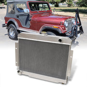 Jeep CJ5 1972-1983 / CJ6 1973-1975 / CJ7 1976-1986 3.8L 4.2L 5.0L Manual Transmission Aluminum Radiator - Parts Agent