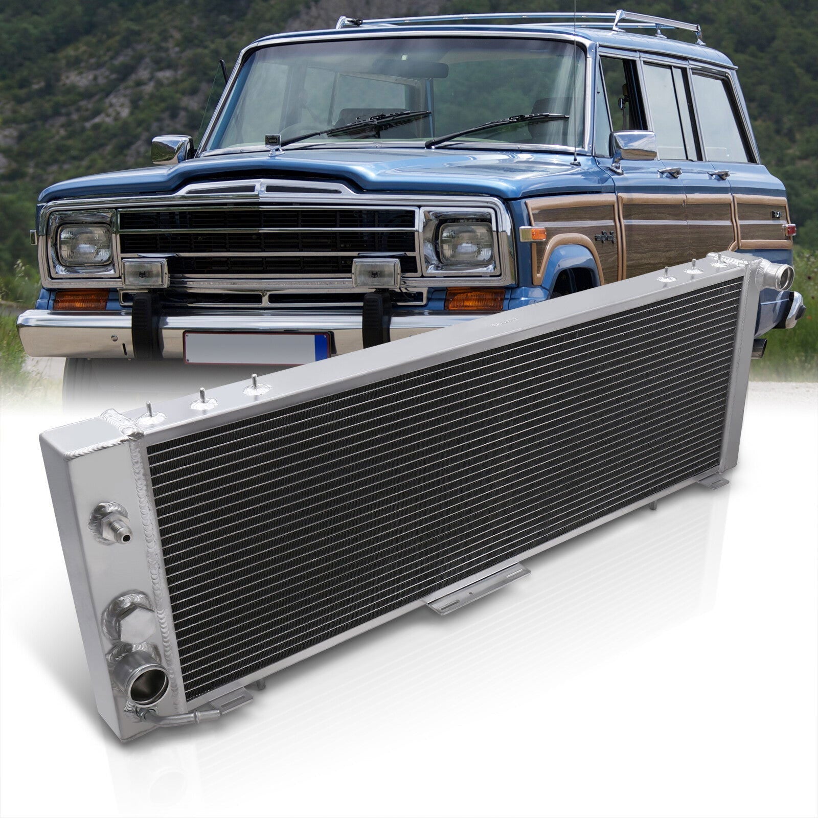 Jeep Cherokee 1984-1990 / Wagoneer 1984-1990 / Comanche 1984-1990 2.8L 4.0L V6 Automatic & Manual Transmission Aluminum Radiator - Parts Agent