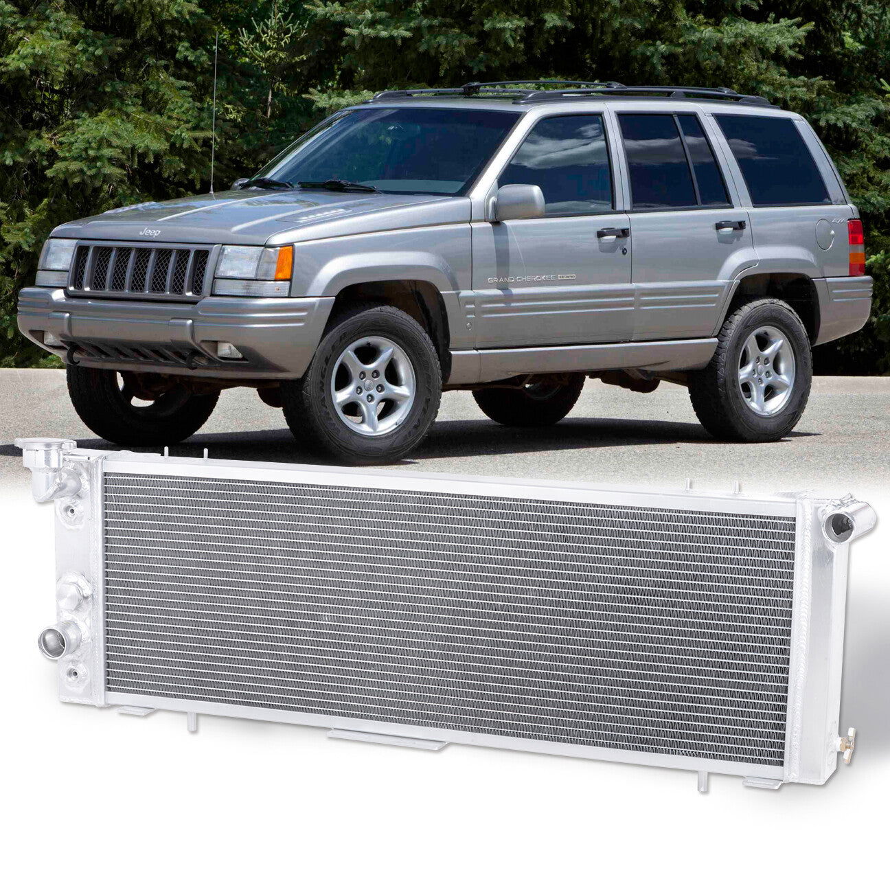 Jeep Cherokee 1991-2001 / Cherokee SE Sport 1995-2000 / Comanche 1991 2.5L 4.0L Automatic & Manual Transmission Aluminum Radiator - Parts Agent