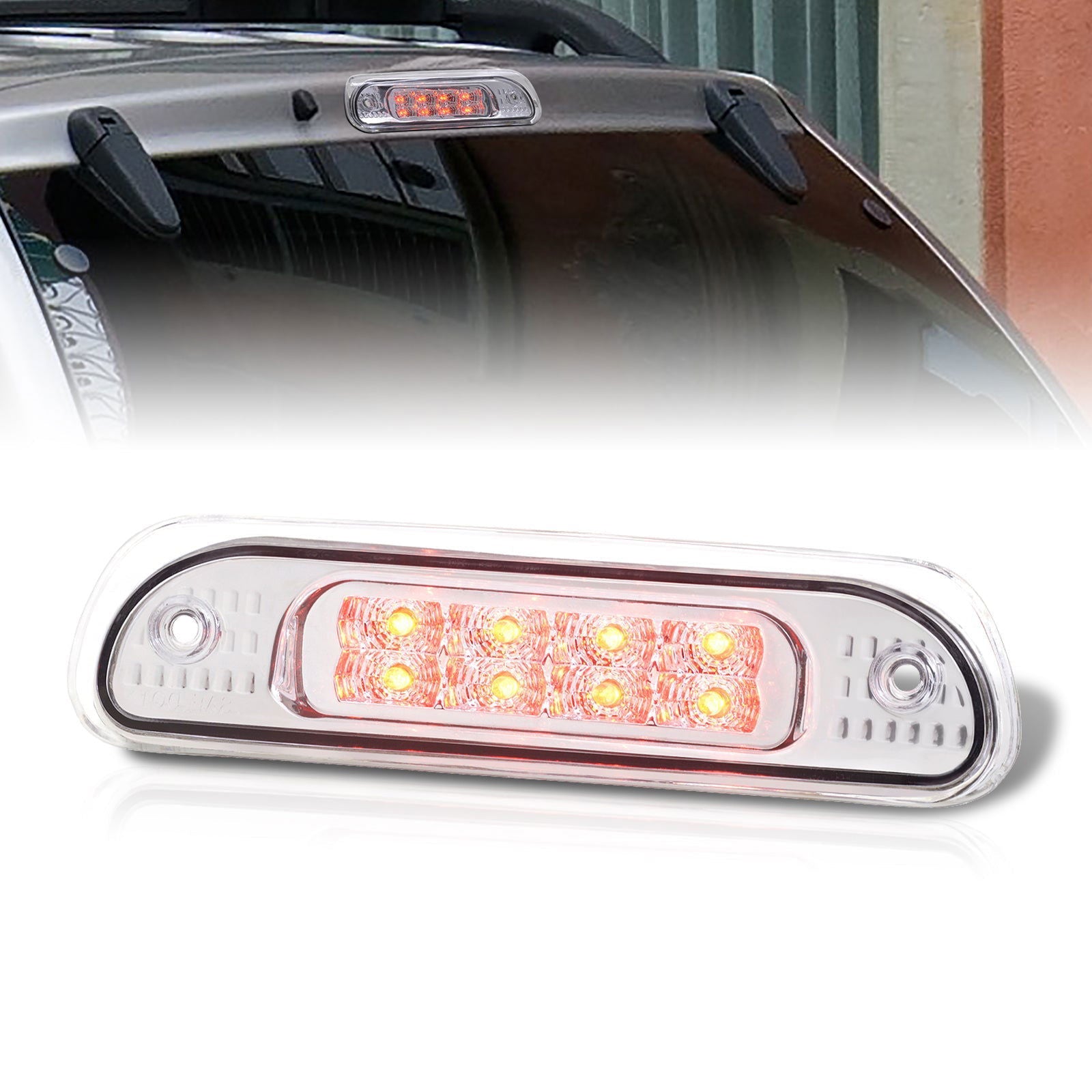 Jeep Grand Cherokee 1999-2004 LED 3rd Brake Light Chrome Housing Clear Len - Parts Agent