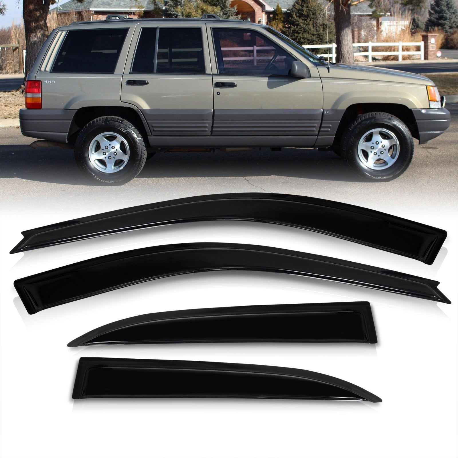 Jeep Grand Cherokee ZJ 1993-1998 4 Door Tape On Window Visors - Parts Agent