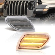 Jeep Wrangler 2018-2022 / Gladiator 2020-2022 Front Amber LED Side Marker Clear Len - Parts Agent