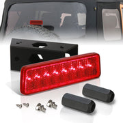 Jeep Wrangler JK 2007-2017 LED 3rd Brake Light With Spare Tire Relocation Kit Chrome Housing Red Len - Parts Agent