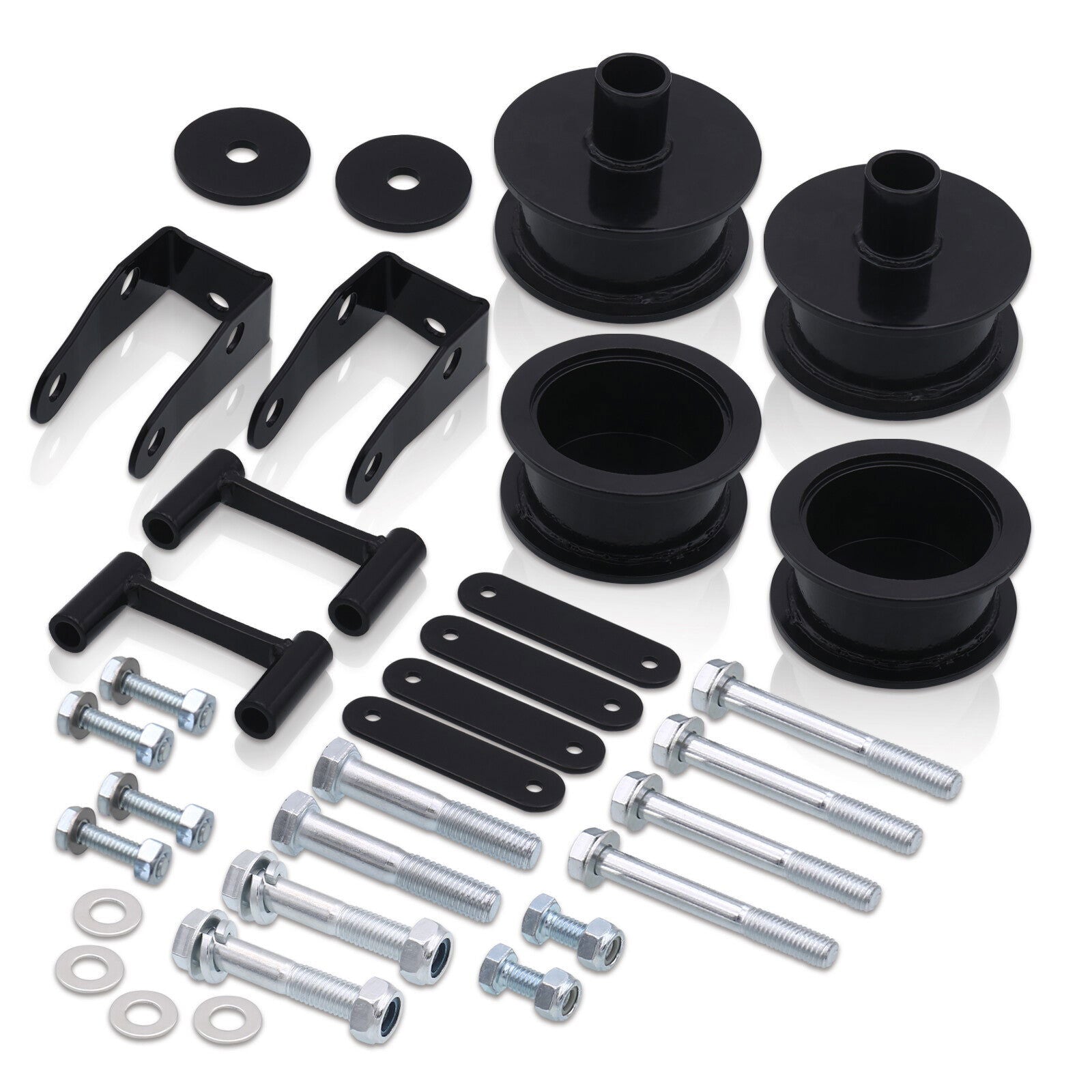 Jeep Wrangler JK 2007-2018 2" Front 2" Rear Leveling Lift Kit Black with Shock Extenders - Parts Agent