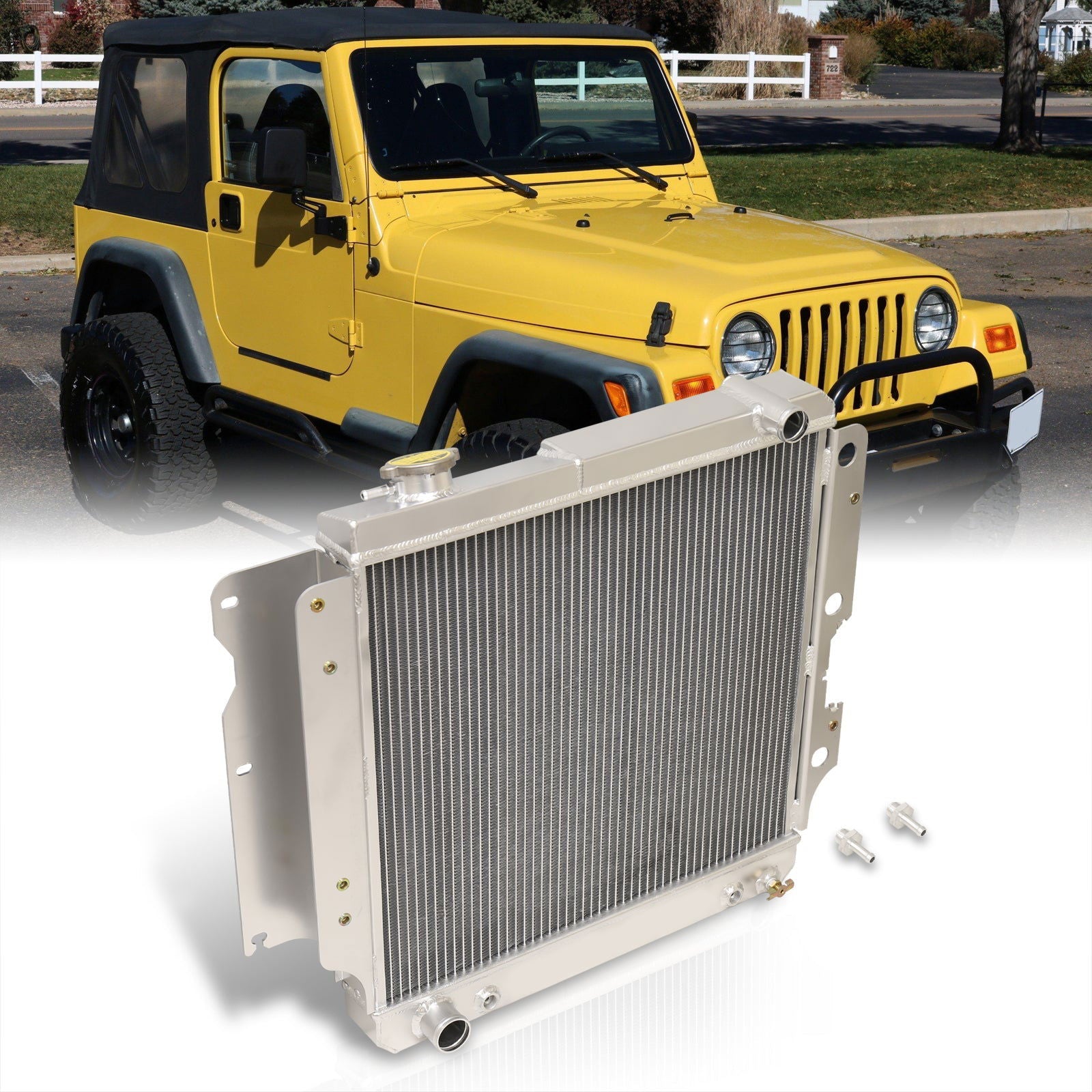 Jeep Wrangler TJ YJ 1987-2006 Automatic Transmission Aluminum Radiator - Parts Agent