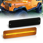 Jeep Wrangler YJ 1987-1995 Front Amber LED Side Marker Lights Smoke Len - Parts Agent