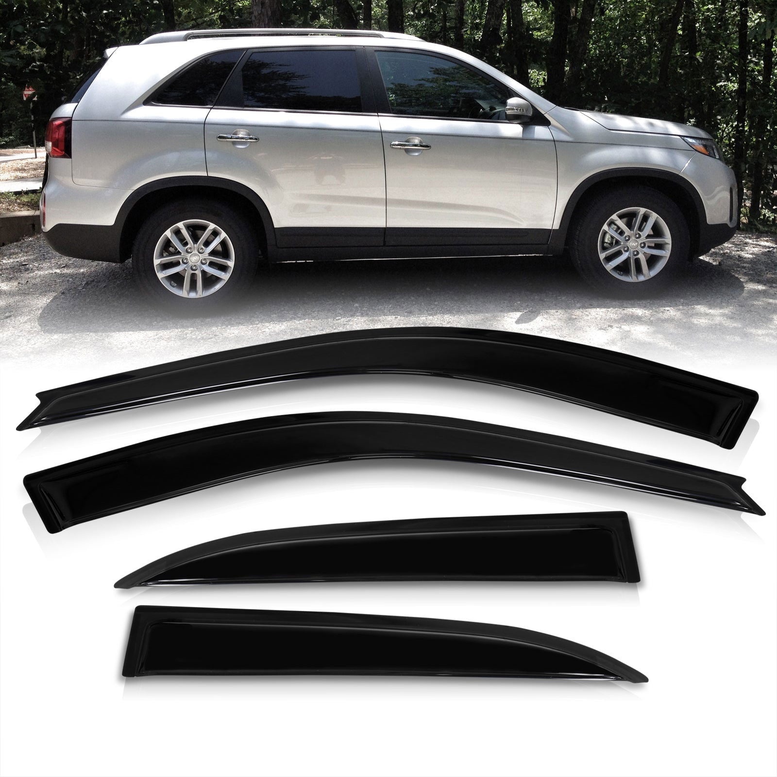 Kia Sorento 2011-2015 4 Door Tape On Window Visors - Parts Agent