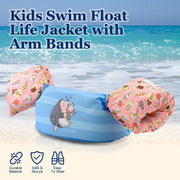 Kids Swim Float Life Jacket Vest with Arm Bands (20-50 LBS) Baby Blue Hedgehog - Parts Agent