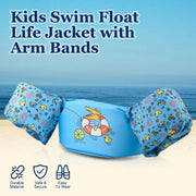 Kids Swim Float Life Jacket Vest with Arm Bands (20-50 LBS) Blue Crocodile - Parts Agent