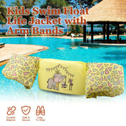 Kids Swim Float Life Jacket Vest with Arm Bands (20-50 LBS) Light Yellow Elephant - Parts Agent