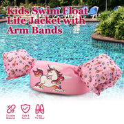 Kids Swim Float Life Jacket Vest with Arm Bands (20-50 LBS) Pink Unicorn - Parts Agent