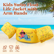 Kids Swim Float Life Jacket Vest with Arm Bands (20-50 LBS) Sunflower Yellow Starfish - Parts Agent