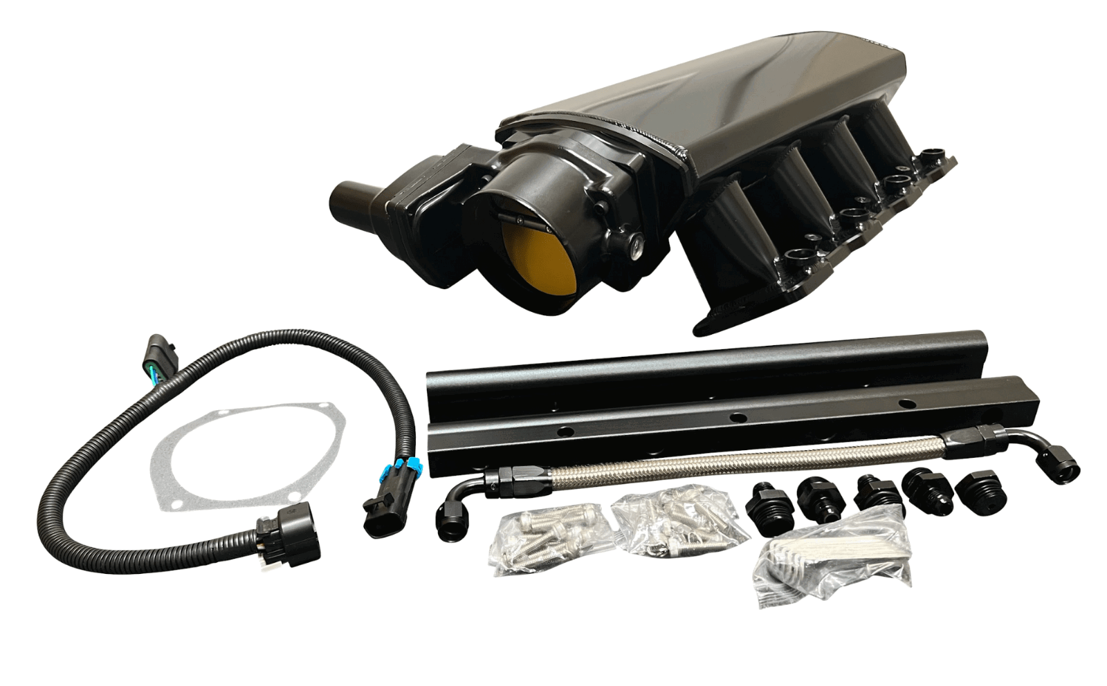 LS Low Profile Metal Fabricated Intake Manifold DBW LS1 LS2 LS6 92mm 102mm Cathedral - Parts Agent