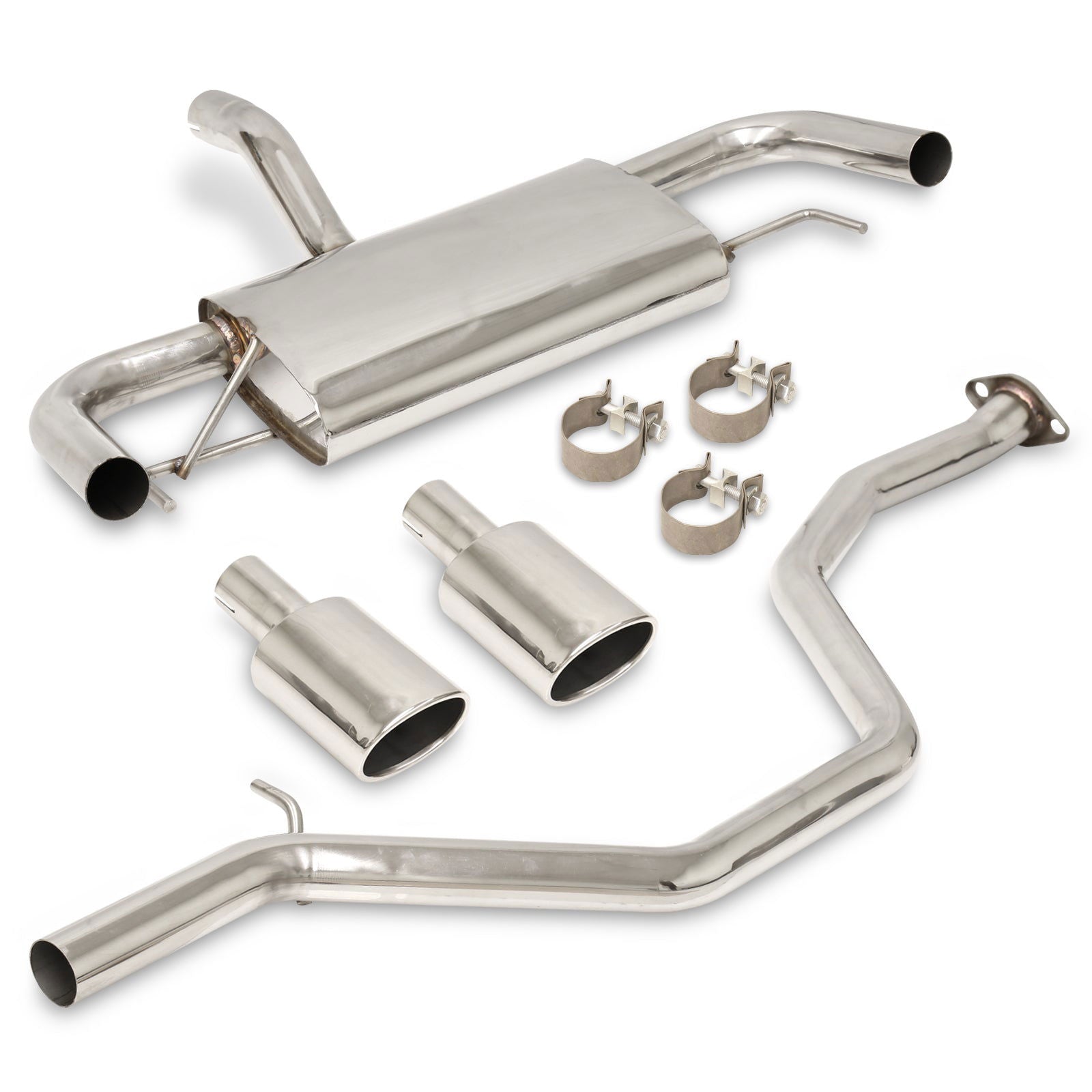 Lexus CT200H 2011-2017 Dual Stainless Steel Catback Exhaust System (Piping: 2.0" / 50mm | Tip: 4.0") - Parts Agent