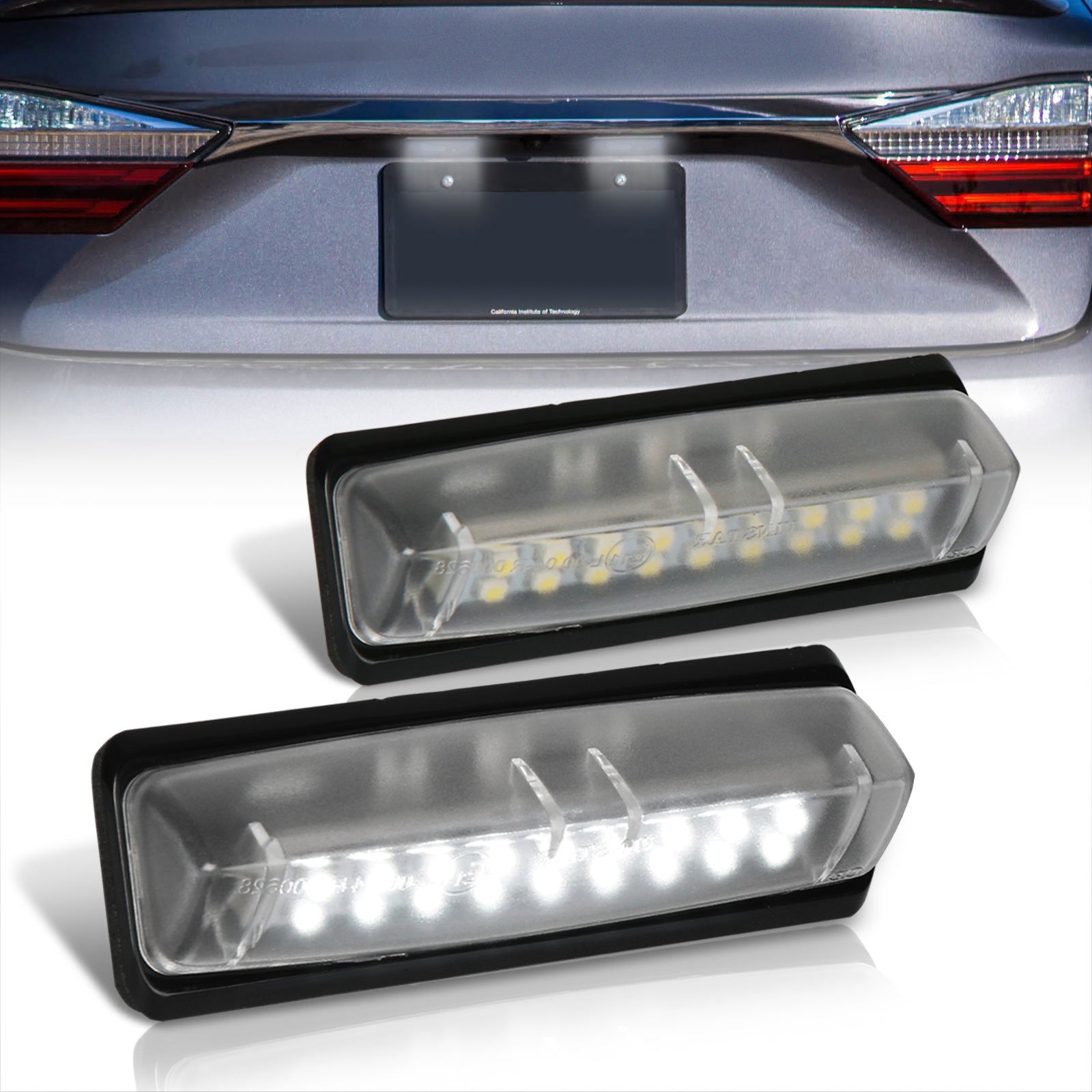 Lexus ES300 IS300 GS300 RX300 / Toyota Camry Echo Prius Verso White SMD LED License Plate Lights Clear Len - Parts Agent