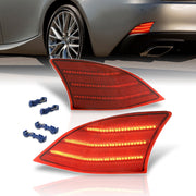 Lexus IS200t IS250 IS300 IS350 2014-2020 Rear Red LED Reflector Lights Red Len - Parts Agent