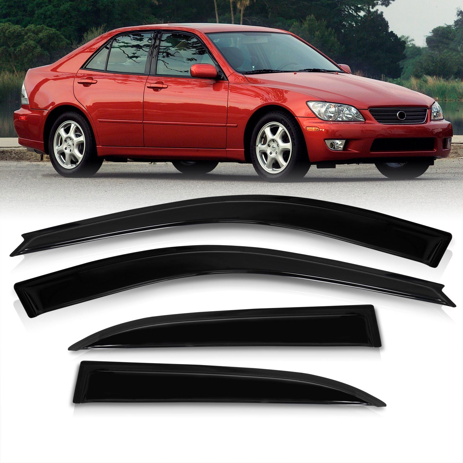 Lexus IS300 1999-2005 4 Door Tape On Window Visors - Parts Agent