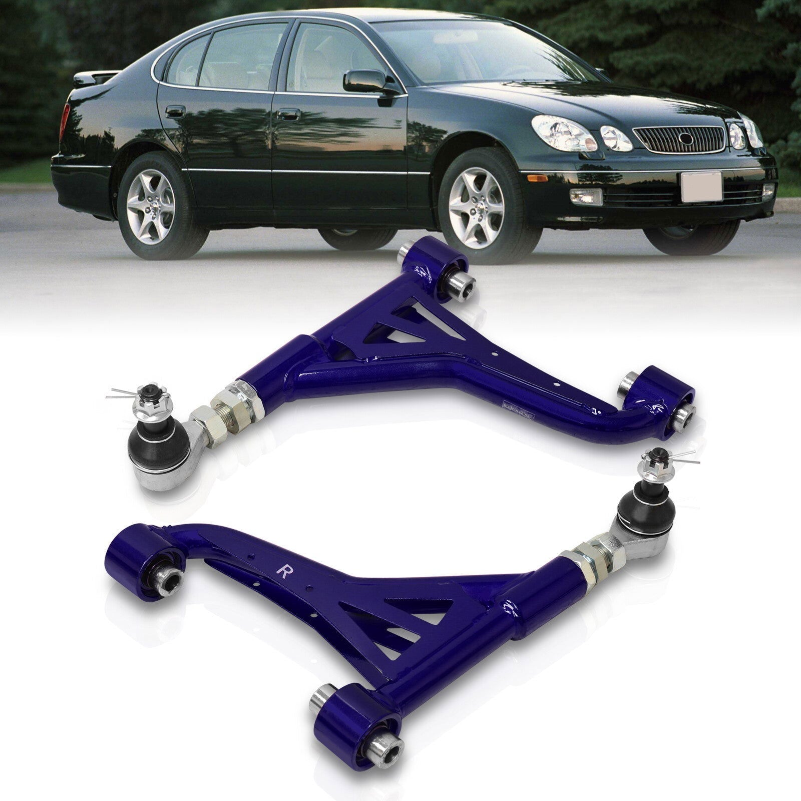 Lexus IS300 2001-2005 / GS300 GS400 GS430 1998-2005 Tubular Rear Upper Control Arms Camber Kit Blue - Parts Agent
