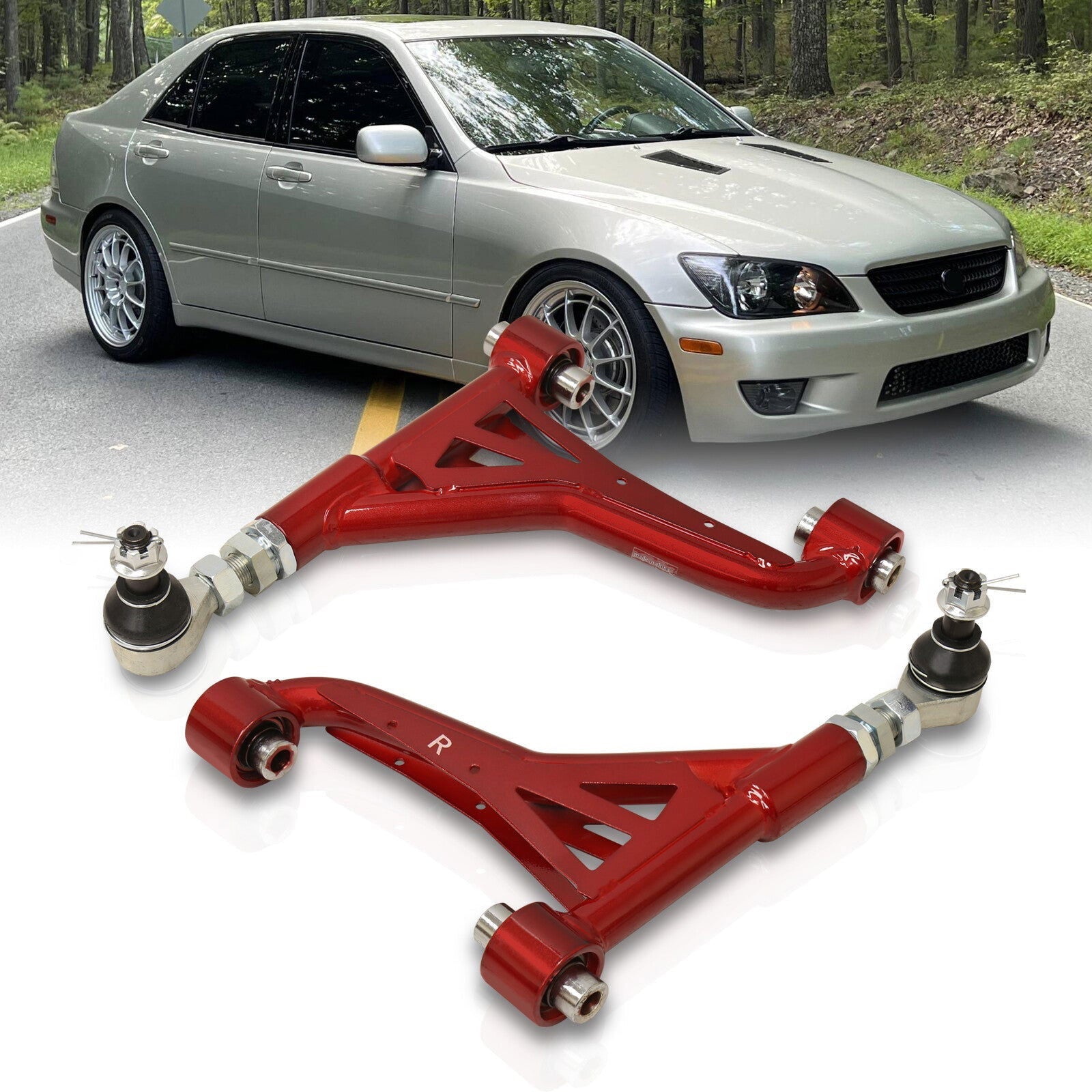 Lexus IS300 2001-2005 / GS300 GS400 GS430 1998-2005 Tubular Rear Upper Control Arms Camber Kit Red - Parts Agent