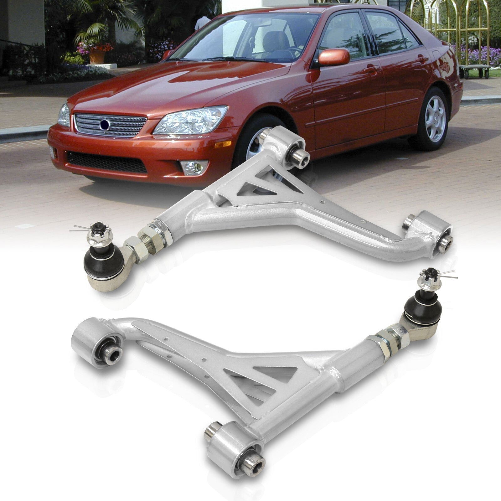 Lexus IS300 2001-2005 / GS300 GS400 GS430 1998-2005 Tubular Rear Upper Control Arms Camber Kit Silver - Parts Agent