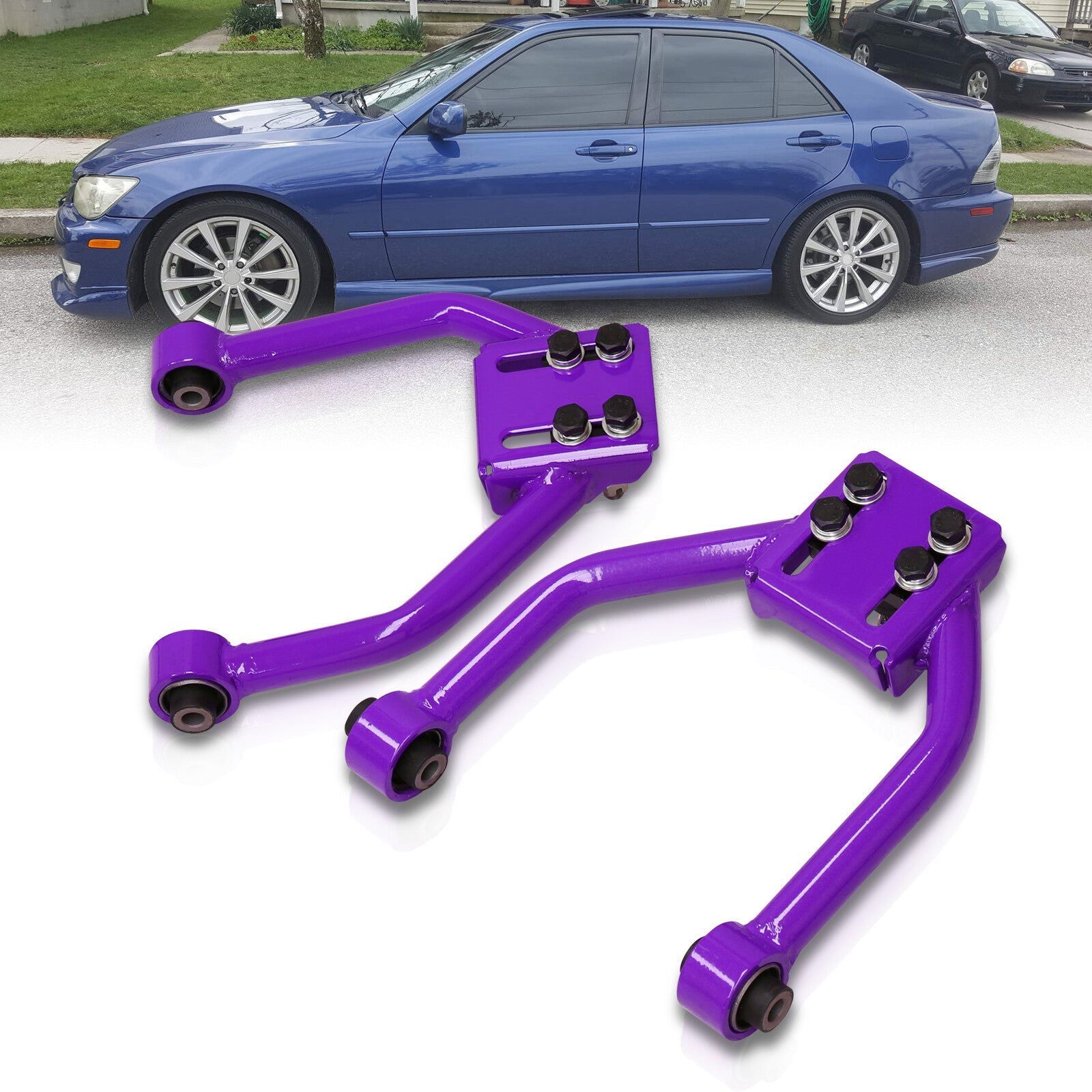 Lexus IS300 2001-2005 Front Upper Tubular Control Arms Camber Kit Purple - Parts Agent