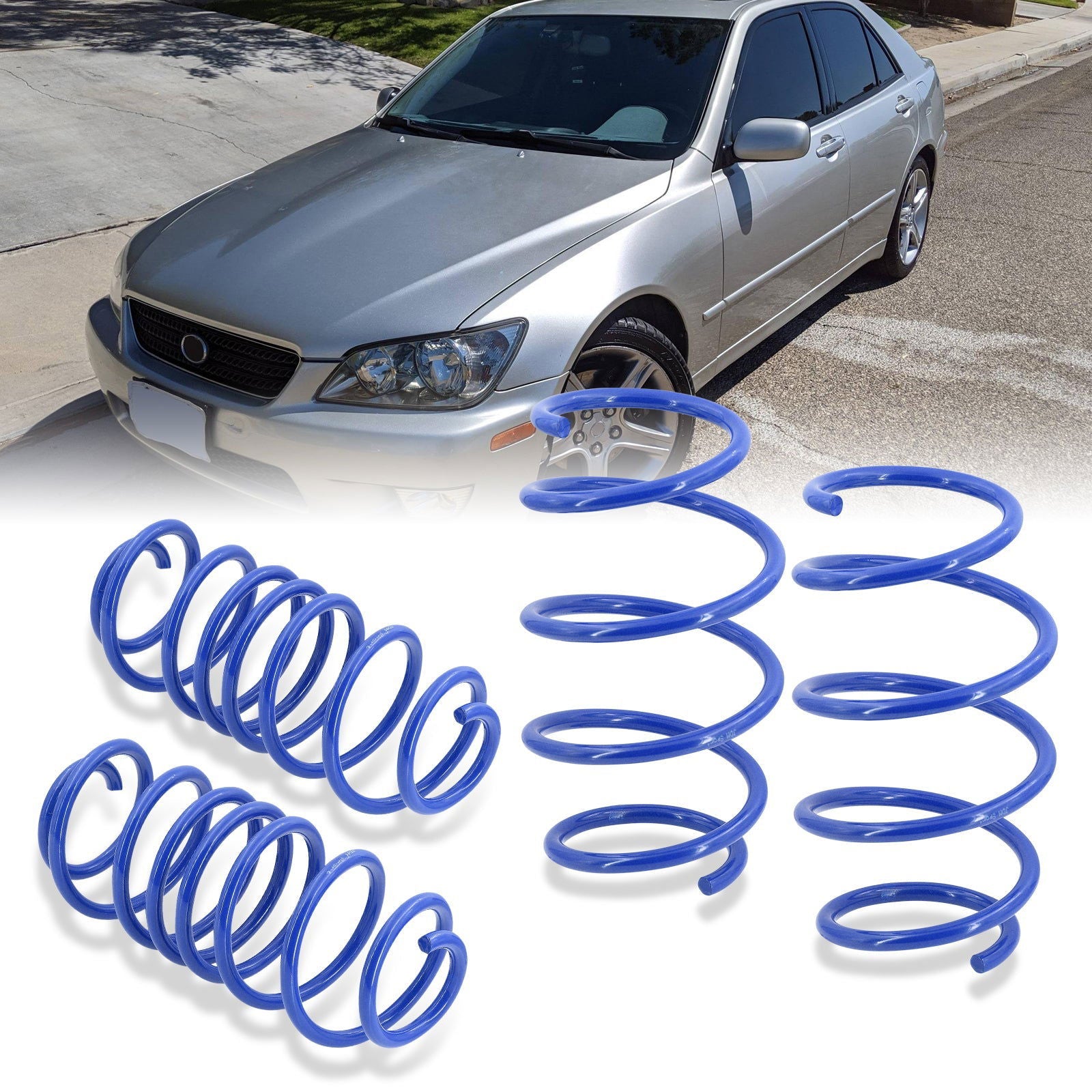 Lexus IS300 2001-2005 Lowering Springs Blue (Front ~2.0" / Rear ~2.0") - Parts Agent