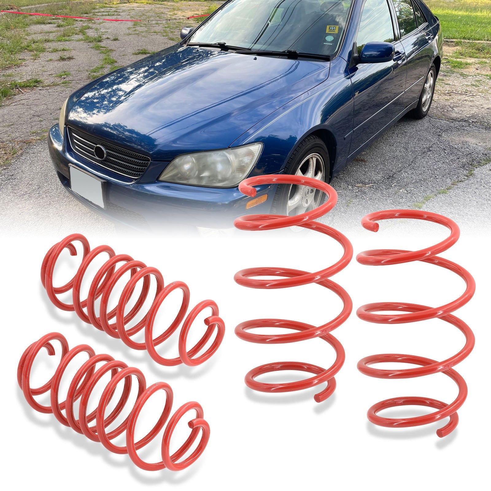 Lexus IS300 2001-2005 Lowering Springs Red (Front ~2.0" / Rear ~2.0") - Parts Agent